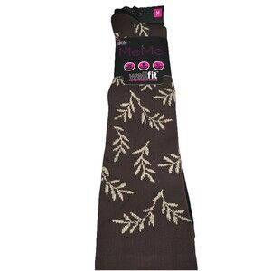 WellFit Compression Socks 2 Pairs Java/Black Knee Hi Medium 9-11 $24 Retail New